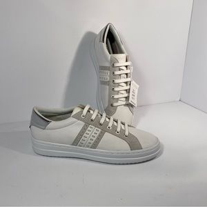 Geox Respira Pontoise White Silver Sneakers Leather Shoes Women's Size 9 US